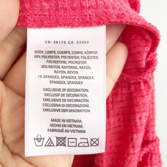 Anthropologie Deletta Ruffle Blouse Red Petite Med - Picture 5 of 6